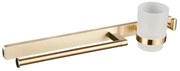 Eastbrook Asti messing handdoekbeugel, bekerhouder en handdoekhaak messing geborsteld