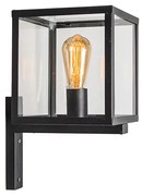 Industriële vierkante buitenwandlamp zwart IP23 - Rotterdam Modern E27 Buitenverlichting