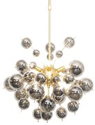 Design hanglamp messing met glas smoke 8-lichts - Explode