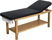 VEVOR onderzoeksbank 227 kg, houten relaxbank, medische bank met verstelbare rugleuning, opbergvak en papierrolhouder voor ziekenhuizen, klinieken en revalidatiecentra, 1895x700x770 mm