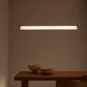 Hanglamp lineair glazen buis en staal, Strozzi