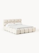 Gestoffeerd bouclé bed Tayla met opbergruimte