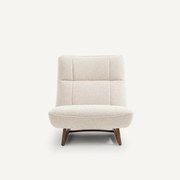 Fauteuil met notenhout en bouclé, Lafar
