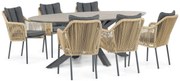 Tuinset 6 personen 220 cm Aluminium/Rope Taupe De Laan Projects