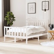 vidaXL Bedframe massief hout wit 120x190 cm 4FT Small Double