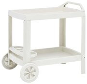 vidaXL Dranktrolley 69x53x72 cm kunststof wit