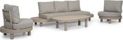 Stoel en Bank Loungeset 5 personen Aluminium Zand/Beige  Lifestyle Garden Furniture Organio/Mira
