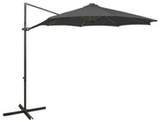 vidaXL Zweefparasol met paal en LED-verlichting 300 cm antracietkleur