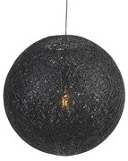 Landelijke hanglamp zwart 60 cm - Corda Landelijk E27 bol / globe / rond rond Binnenverlichting Lamp