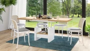 LEXUS verrijdbare koffietafel, met heffunctie, gouden eik / wit mat