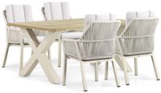 Tuinset 4 personen 180 cm Aluminium/rope Taupe Lifestyle Garden Furniture Verona/Cardiff