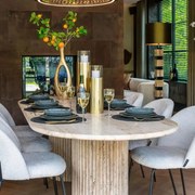 Richmond Interiors La Cantera Travertin Eettafel Griekse Pilaren - 240 X 110cm.