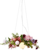 Bohemian hanglamp zwart met gekleurde bloemen rood en roze - Flower Power