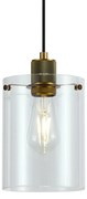 Design hanglamp brons met helder glas - Domo