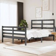 vidaXL Bedframe massief grenenhout grijs 120x190 cm 4FT Small Double