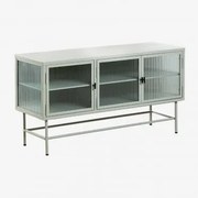 Tv-meubel In Metaal En Glas Vertal Celadon - Sklum