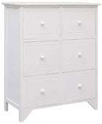 vidaXL Bijzetkast met 6 lades 60x30x75 cm paulowniahout wit