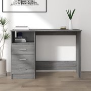 vidaXL Bureau met lades 110x50x76 cm bewerkt hout grijs sonoma eiken