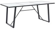 vidaXL Eettafel 180x90x75 cm gehard glas wit