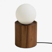 Tafellamp Met Cilindervormige Basis Van Acaciahout Freidy Bruin – Kastanje Hout - Sklum