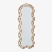 Evelyn Wandspiegel 60x160 Cm Gestoffeerd Fluwelen Beige - Sklum