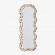 Onregelmatige Wandspiegel 60x160 Cm Bekleed Evelyn Fluwelen Beige - Sklum