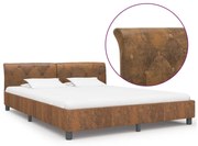 vidaXL Bedframe kunstsuède bruin 160x200 cm