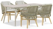 Tuinset 4 personen 180 cm Teakhout/rope Naturel teak Coco Almeria/Vienna