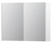 INK SPK1 Spiegelkast - 80x14x60cm - 2 deuren - dubbelzijdige Spiegel - schakelaar en stopcontact - MDF lak wit mat 1110551