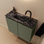 Mondiaz Ture DLux toiletmeubel 60cm army met wastafel lava midden met kraangat