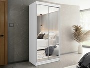 Kledingkast Dover 102, Wit, 200x100x62cm, 99 kg, Kledingkast deuren: Schuivend, Aantal planken: 5, Aantal planken: 5