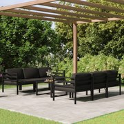 vidaXL 7-delige Loungeset met kussens aluminium antracietkleurig