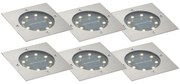 Buitenlamp Set van 6 grondspots aluminium vierkant incl. LED IP65 solar - Terry Modern IP65 Buitenverlichting