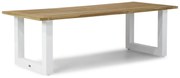 Dining Tuintafel rechthoekig wit 240 x 100 cm Aluminium/Teak Wit Talai