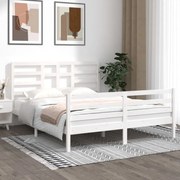 vidaXL Bedframe massief hout wit 160x200 cm