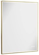 Crosswater MPRO spiegel met verlichting - 90x70cm - LED - verticaal/horizontaal - geborsteld messing (goud) MP7090F