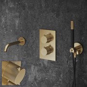Saniclear Brass Curved Pro inbouw badkraan geborsteld messing - mat goud