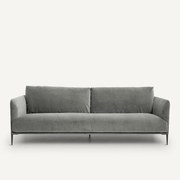 Zitbank in stonewashed fluweel, Oscar, ontwerp E. Gallina