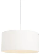 Stoffen Eettafel / Eetkamer Moderne hanglamp wit met witte kap 50 cm - Combi 1 Modern E27 rond Binnenverlichting Lamp
