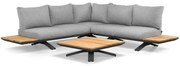 Stockholm hoek loungeset 3 delig matt royal grey light anthracite mixed weave SUNS