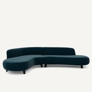 Fluwelen hoekbank, Rosebury, ontwerp Emmanuel Gallina