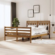 vidaXL Bedframe massief hout honingbruin 150x200 cm 5FT King Size