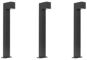 Set van 3 smart staande buitenlampen zwart 65cm IP44 - Baleno Modern GU10 IP44 Buitenverlichting