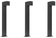 Set van 3 smart staande buitenlampen zwart 65cm IP44 - Baleno Modern GU10 IP44 Buitenverlichting