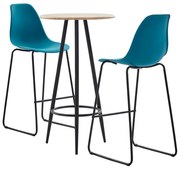 vidaXL 3-delige Barset kunststof turquoise