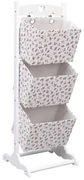 vidaXL Mandenrek 3-laags bloem 35x35x102 cm hout