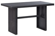 vidaXL Tuintafel 110x60x67 cm poly rattan zwart