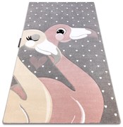 Tapijt PETIT FLAMINGOS Flamingo's  HARTJES grijskleuring