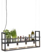 Eettafel / Eetkamer Hanglamp zwart met rek 4-lichts - Cage Rack Modern E27 Binnenverlichting Lamp