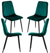 Set 4 Fluwelen Liny Stoelen